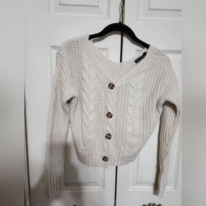 Women's Cream Cable Knit Sweater